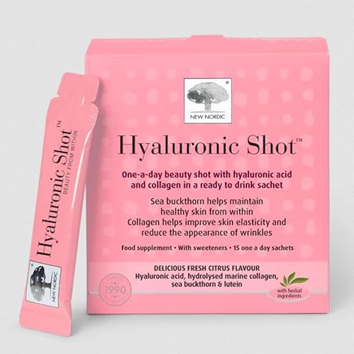 New Nordic Hyaluronic Shot with Marine Collagen, 15 Sachets