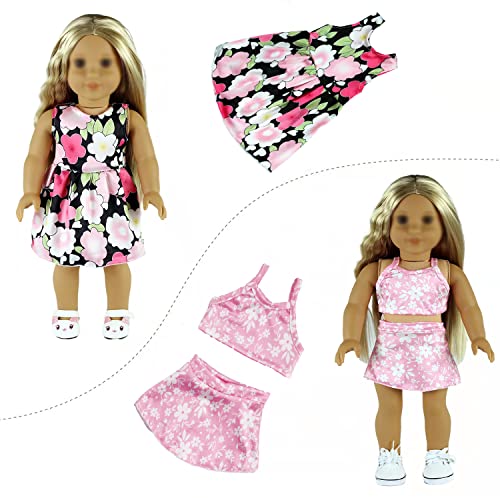 Reeraa 20 Pcs 18 Inch Doll Clothes And Accessories For American 18 Inch Girl Doll Clothes Gift Including 10 Complete Sets Of Clothing #TOP5