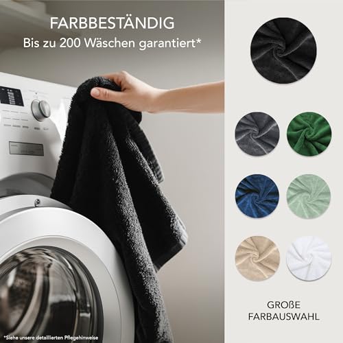 Ôhm 5er Set Handtuch 30x30 cm – 100% Baumwolle Frottee 500 g/m² Schwarz – Gästehandtücher & Waschlappen 30x30, extra weich & saugstark – Oeko-Tex Zertifiziert