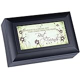 Cottage Garden Best Friends Friendship Matte Black Jewelry Music Box Plays Wonderful World