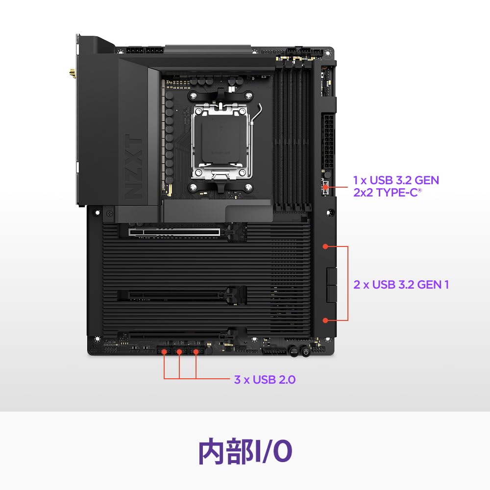Ryzen7 5700X NZXT N7 B550 BK セット NZXTのメタルカバー採用ATX