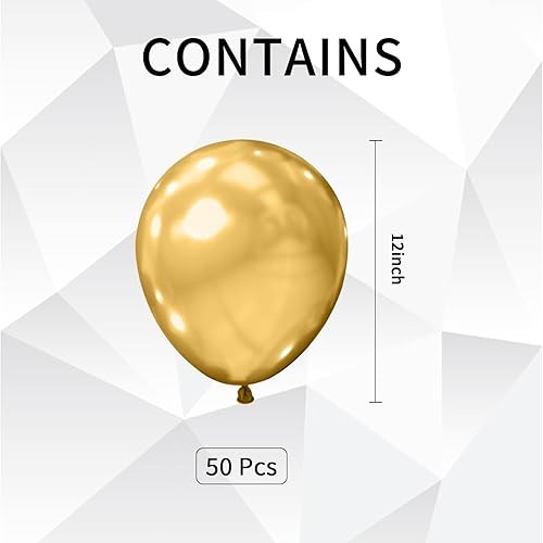 Miniatura 4 de Globos dorados, globos metálicos, 50 unidades, globos dorados de 12 pulgadas, globos dorados metálicos, globos para decoración de arco, globos para