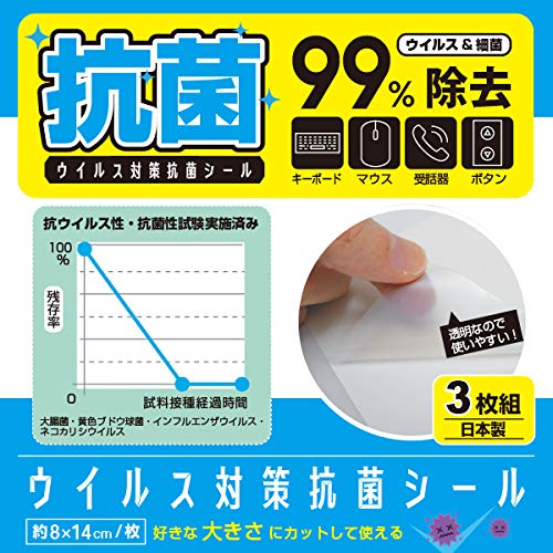 日本製 抗菌 ウイルスシート 透明 抗ウイルス 抗菌性試験済み