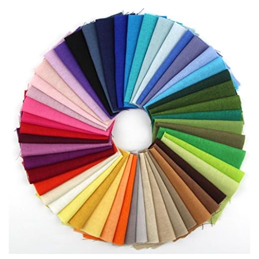RayLineDo RayLineDo 50 Different Color Pieces Linen Fabric Solid Color Bundle Patchwork Squares of 1010cm