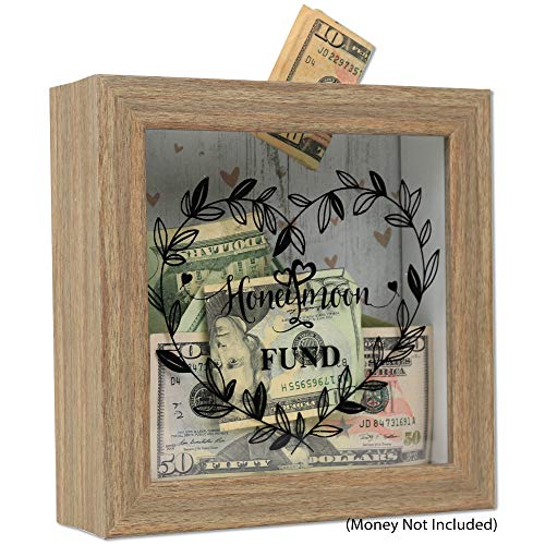 Lawrence Frames Honeymoon Fund Shadow Box, 8X8, Brown #TOP1