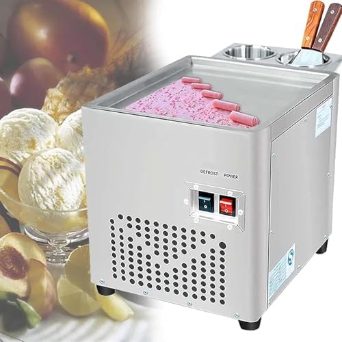 Máquina De Rolo De Sorvete Frito De Aço Inoxidável - Sorveteira L...