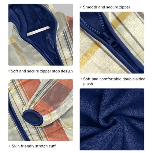 Striped Pattern Girls Fleece Jacket Girls Fall Jacket Girls Zip Up Hoodie Girls Sherpa Jacket 2-10T3