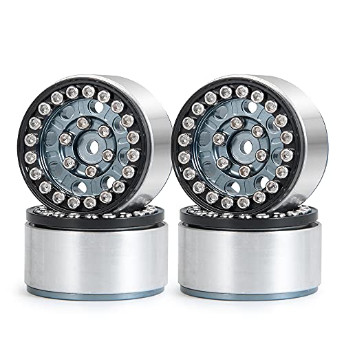 Benedict Harry 4pcs Alloy 1/24 RC Beadlock Wheel Rims for RC Crawler 1:24 Axial SCX24 90081 (Titanium)