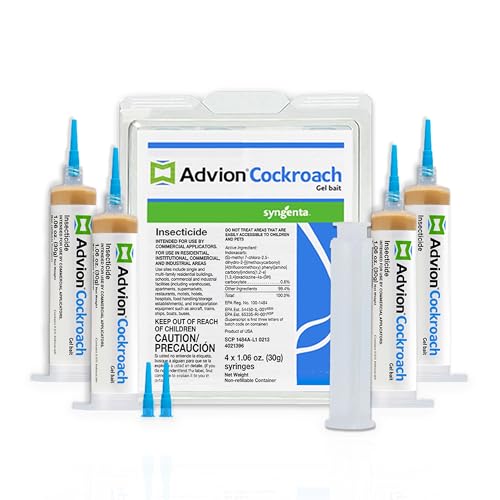 Advion Cockroach Gel Bait, 4 Tubes x 30-Grams, 1 Plunger and 2 Tips, German...