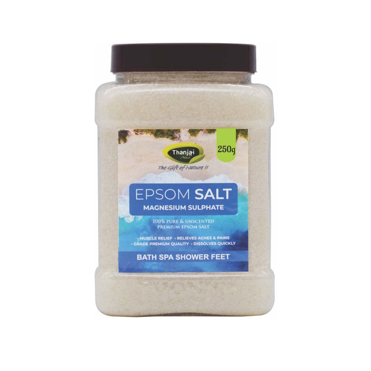 Epsom Bath Salt 250g Jar for Muscle Relief, Relieves Aches & Pain Granule Magnesium Sulphate) for Plants, Gardening,Water Soluble Fertilizer,Soil Manure-image-21