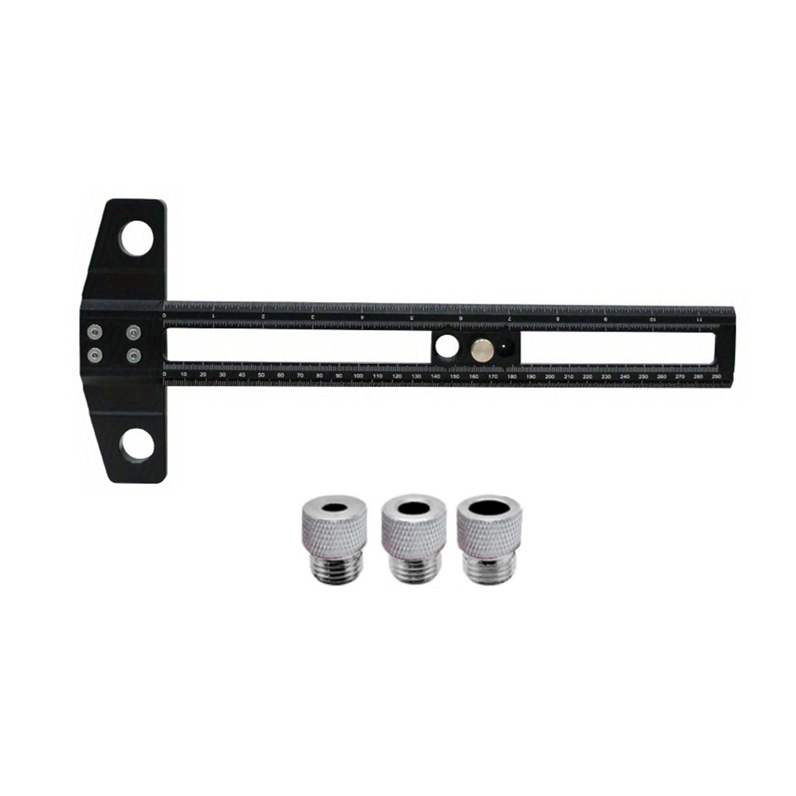 RGYBAO 2 in 1 Angles T Square Ruler for Woodworking Accurate with Metric and British Scale Bright Black or Red Coating