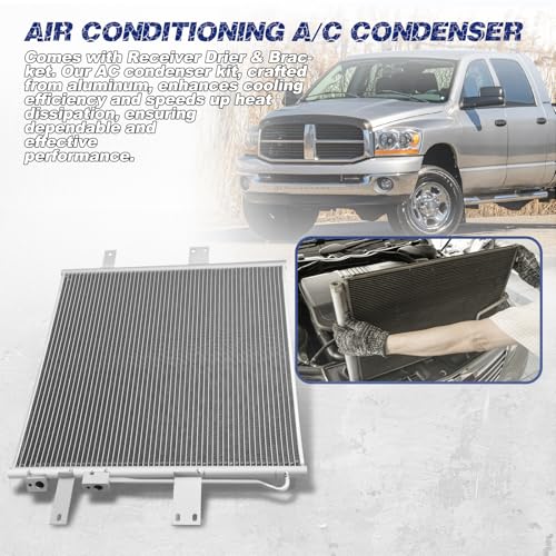 Image of Air Conditioning A /C Condenser Compatible with Dodge Ram 2500, Ram 3500, 2003-2006, L6 5.9L # 3265, 55056012AC, 55056594AA, 68240781AA