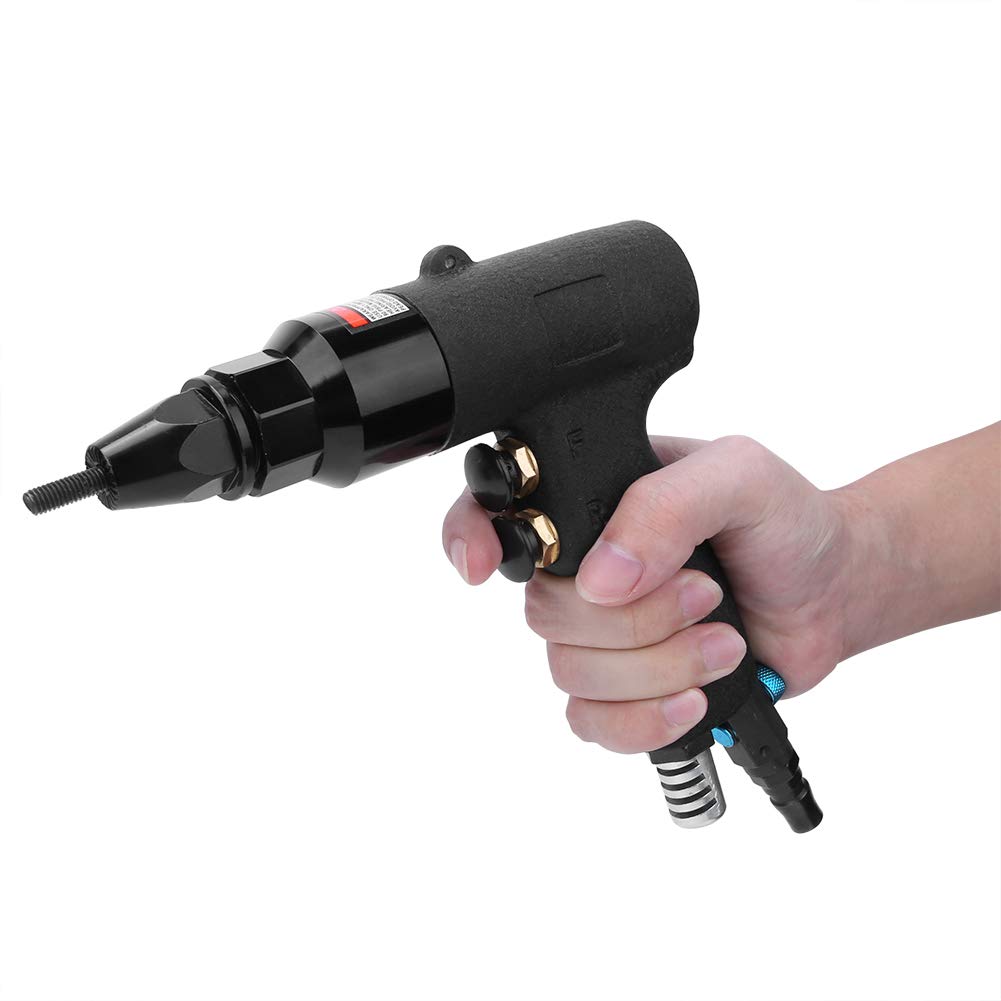 Fafeicy Pistola per Rivetti, Utensile per Rivettatura Pneumatica con Pistola per Rivetti, Utensile Elettrico Manuale per Rivettatura Pneumatica con Filettatura M5-M6 700 Giri/min,