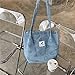 JARKJARD Corduroy Tote Bag Aesthetic Cute Tote Bags Large School Shoulder Bags for Teen Girls Trendy Stuff(Blue)