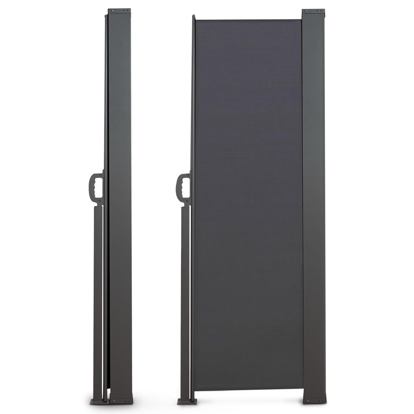 IDMarket - Einziehbarer Außenparavent 180 x 500 cm Anthrazitgrau Seitenrollo