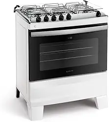 Fogão 5 Bocas Branco com Mesa Inox Atlas Agile Up Bivolt