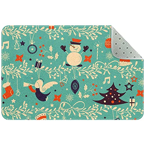 Alfombrilla lavable Feliz Navidad antideslizante y absorbente para la puerta delantera 2