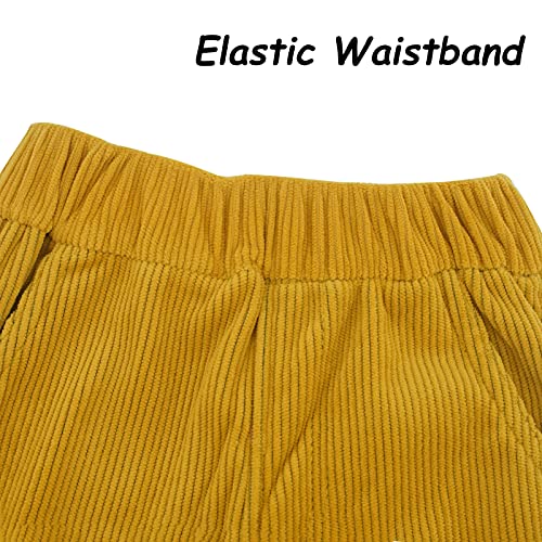 Happy Cherry Boys Girls Corduroy Harem Pants for Kids Elastic Waist Joggers Solid Color Fleece Line Trouser 4-9 Years2