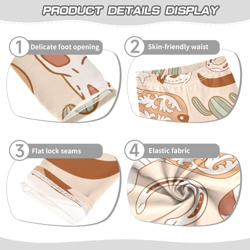 Cowboy Hat Girls Leggings,Workout Leggings for Girls Toddler Athletic Legging Size for 3-10T3