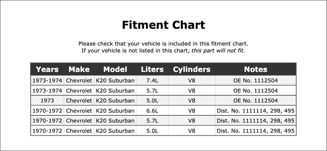 Distributor Vacuum Advance Compatible With Chevrolet K20 Suburban 1974 1973 1972 1971 1970 P-3902813