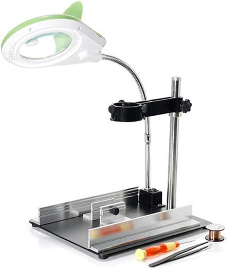 Magnifying Glasses 8X Magnifying Glass - Daylight Bright Lighted Lens - Magnifying Desk Rotate Magnifier Swing Arm Desktop Tabletop, for Table, Task, Craft, Jewelry,Sewing, (Color : A)