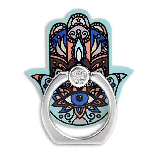 Velvet Caviar Cell Phone Ring Holder - Finger Ring & Stand - Improves Phone Grip Compatible with iPhone, Galaxy, Most Smartphones (Hamsa Hand)