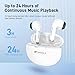 SANSUI W6 True Wireless Earbuds,Active Noise Cancellation,13mm Drivers with Big Bass,Bluetooth 5.4,30H Long Playtime,IPX7 Water-Resistant,Bluetooth Earbuds for Laptop Pad Phones Sports,White