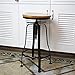 WMQ Stołki barowe, stołek barowy śniadaniowy z podłokietnikiem i tyłu obrotowy podest gazowy skórzany stołek kuchenny do baru śniadaniowego / lady / mebli kuchennych [klasa energetyczna A+]