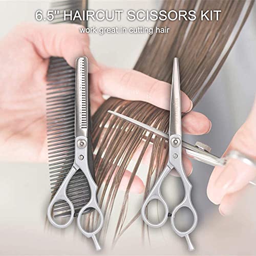 2 Peças Tesoura de Corte de Cabelo Tesoura de Desbaste Profissional E Kit de Tesoura de Barbeiro par