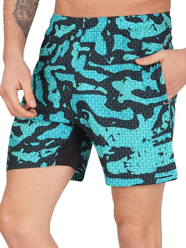 Image of NEVER LOSE Mens 5 inch Swim Trunks with Zipper Pockets Quick Dry Beach Board Shorts for Men Swimsuit Swimwear with Mesh Lining