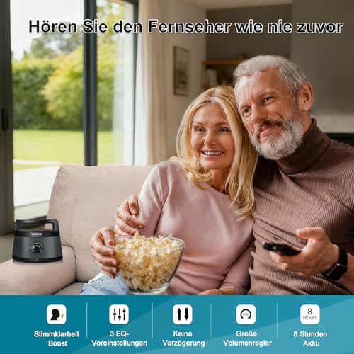 SIMOLIO Lautsprecher für Fernseher, TV Hörverstärker für Senioren Kabellos, Bluetooth Sprachverstärker für Hörgeschädigte, Tragbare Soundbar, Einfache Bedienung, Ersatz für Kopfhörer, TV Besser Hören – Bild 5