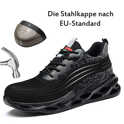 TimGoss Veiligheidsschoenen S3 werkschoenen voor heren, sportief, licht, ademend, beschermende schoenen met stalen neus - Image 3