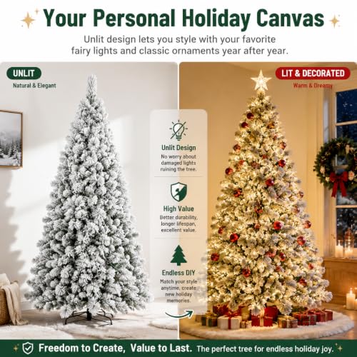 Skasii 4FT Flocked Artificial Christmas Tree, PVC Xmas Tree - image 4