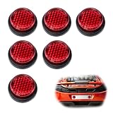 Desenda 6 piccoli riflettori rotondi rossi, 25 mm, riflettori per targa, per moto, rimorchi, cancelli, cassette postali