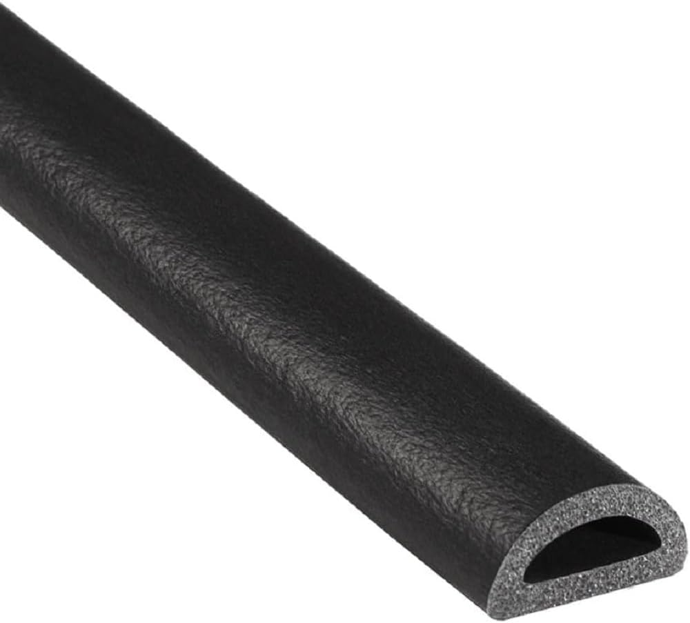 Trim-Lok D-Shaped Rubber Seal – .375” Height, .75” Width, 25’ Length – EPDM Foam Seal w/HT (General Acrylic) Pressure-Sensitive Adhesive – Weatherproofing for Doors/Windows on Cars,Trucks,RVs,Boats