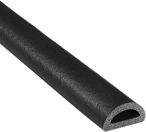 Trim-Lok Sello de goma en forma de D  0.375 pulgadas de alto, 0.75 pulgadas de ancho, 25 pies de largo  Sello de espuma EPDM con adhesivo sensible a