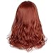 AISI QUEENS Long Wavy Ginger Wig Red Orange Wig with Bangs For Women Natural Curly Synthetic Orange Hair Lolita Wig with Wig Cap