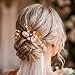 Catery Flower Wedding Hair Pins Wedding Hair Pieces Pearl Hair Accesories for Brides (Gold)