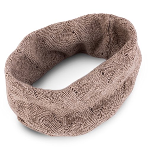 Love Cashmere Women's 100% Cashmere Infinity Scarf Snood - Dark Natural - made in Scotland RRP $150