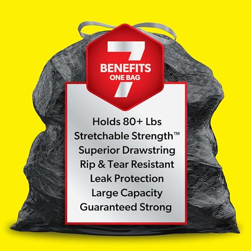 Image of Glad Large 30 Gallon Trash Bags,Unscented Heavy Duty Garbage Bags,Forceflex with Drawstring,(Packaging May Vary), 50 Count (Pack of 150)