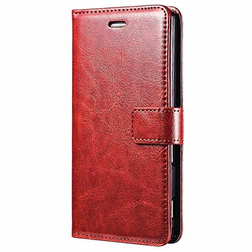 Image of Dkandy for Oneplus 11R 5G, Vintage Leather Flip Wallet Case Stand with Card Holder & Magnetic Closure Flip Cover for Oneplus 11R 5G - (Vintage Brown)