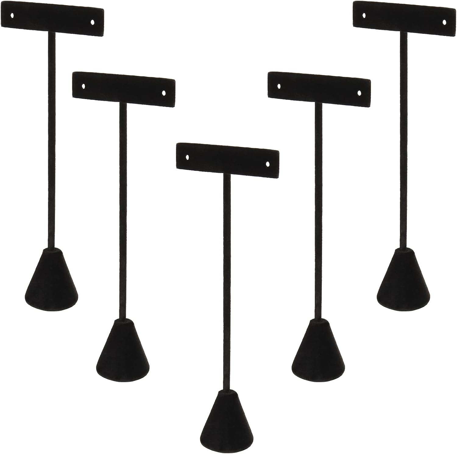 JOIKIT 8 PCS Black Earring Display T Stands, Velvet Jewelry T Bar Earring Holders for Show Selling Tradeshow Showcase Tabletop