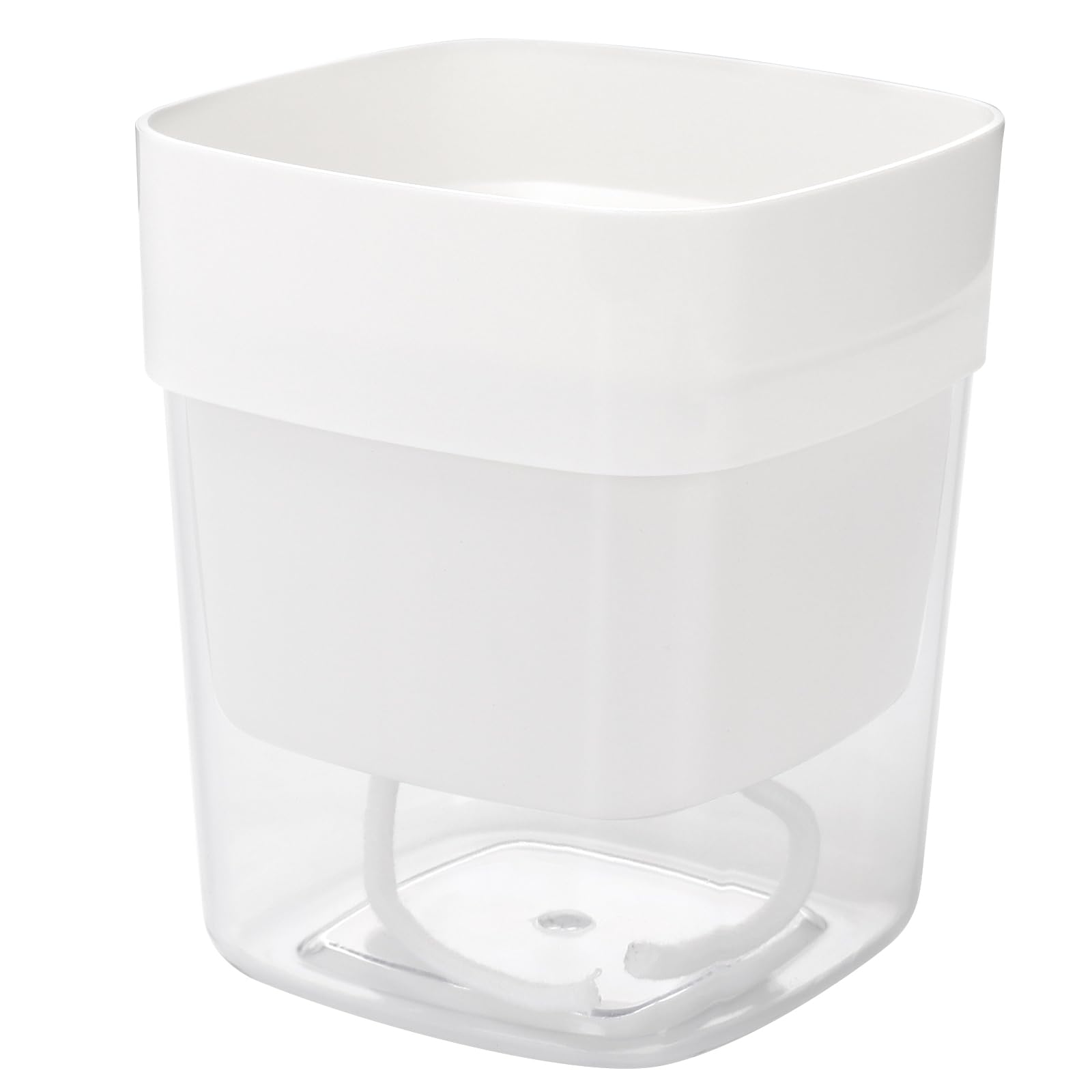 8 Vasi Autoirriganti per Erbe Aromatiche e Piante da Interno, Doppio Strato con Riserva d'Acqua, Rettangolare, 12 x 10 x 11 cm, Plastica, Bianco