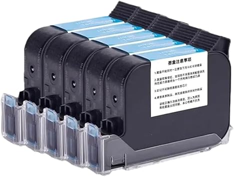 5PCS Compatible Solvent Based Ink Cartridge 12. 7mm 600DPI 3180K IQ800 JS12 for Online Handheld Inkjet Printer Fast Quick Dry5 Black
