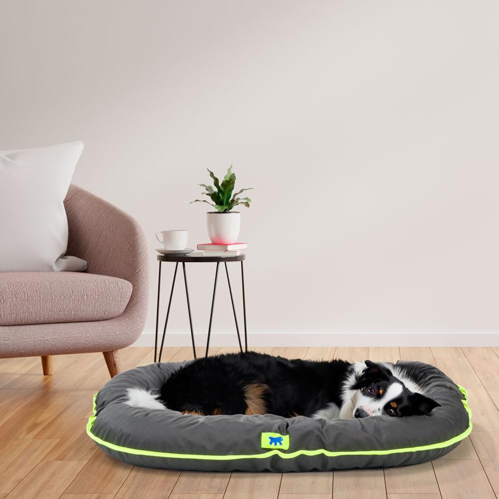 Ferplast Cuccia Cane Cuscino Cane Cane Taglia Media Tessuto Antigraffio Lavabile a mano a 30° Materassino Cane Impermeabile 80 x 60 x 11 cm.Nero