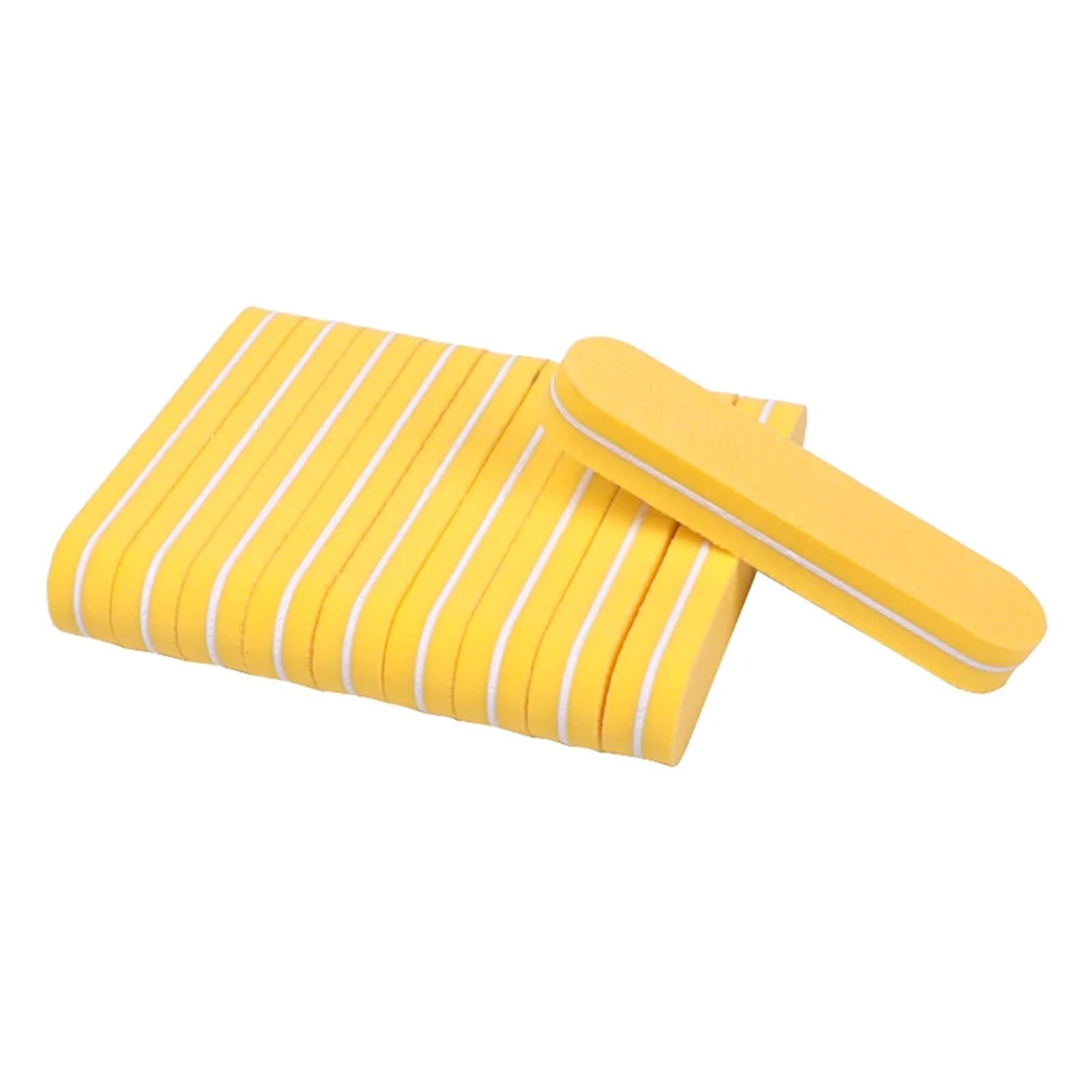 Bloque pulidor de uñas, 50 unidades de limas uñas multicolores, bloque lijado doble cara grano 100/180, 90x20x12mm(Yellow)