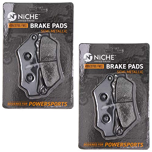Image of NICHE Brake Pad for Harley-Davidson 41300169 Semi-Metallic 2 Pack | Harley-Davidson /BMW, Fits 2016-2019 Street 500 XG500; 1996-1997 F650ST; 2018 K1600 Bagger; 1998-2000 F650; 1999-2012 F650GS