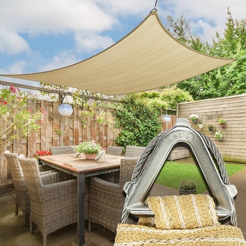 Royal Shade Heavy Duty 12' x 16' Beige Sun Shade Rectangle Pro Ri...