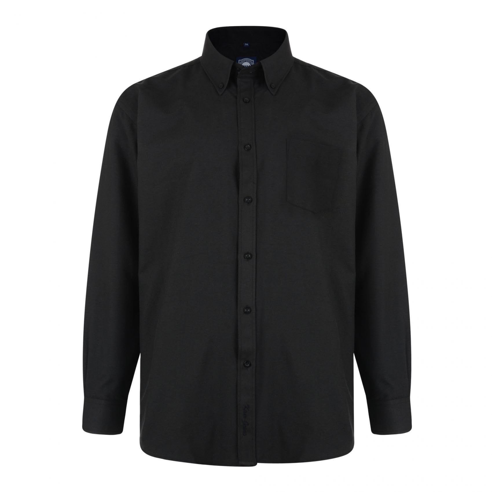 Kam Men's Black Jeanswear Oxford Classic Long Sleeve Shirt-7Xl