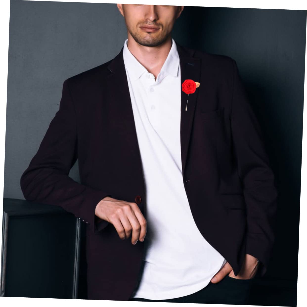 GALPADA 36pezzi Spilla Tessuto Forma Di Rosa Rossa Per Abbigliamento Elegante Spilla Decorativa Per Giacche Vestiti e Cerimonie Accessorio Per Donne e Occasioni Speciali